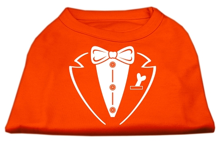 Tuxedo Screen Print Shirt Orange XS